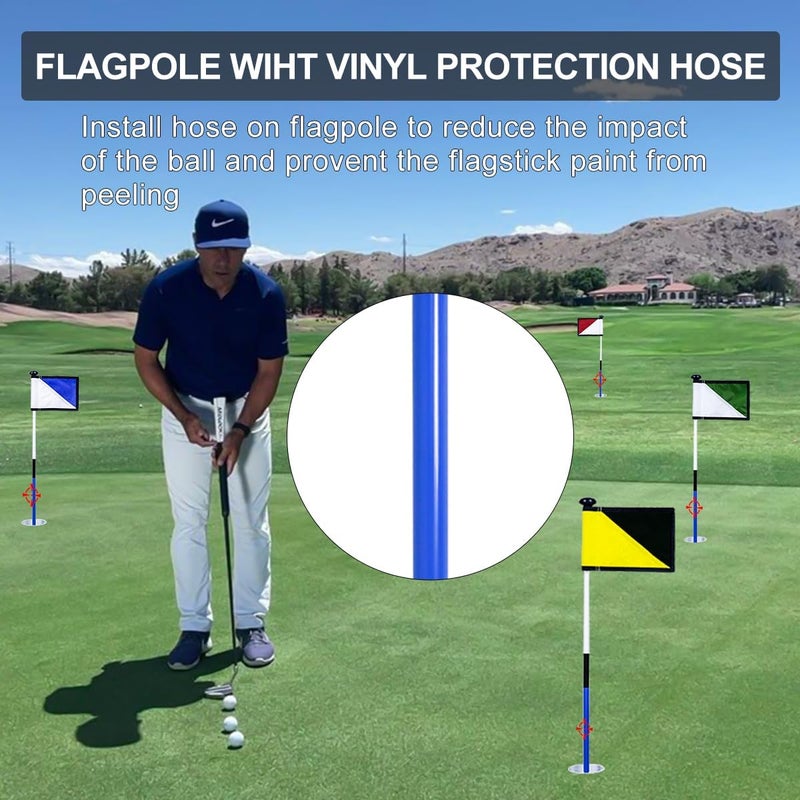 KONDAY Golf Flagstick 3ft,Golf Flag Hole Cup Set Double-Sided Putting Green Flags for Backyard Putting Green Driving Range Practice Two-Section Design Portable - Image 5